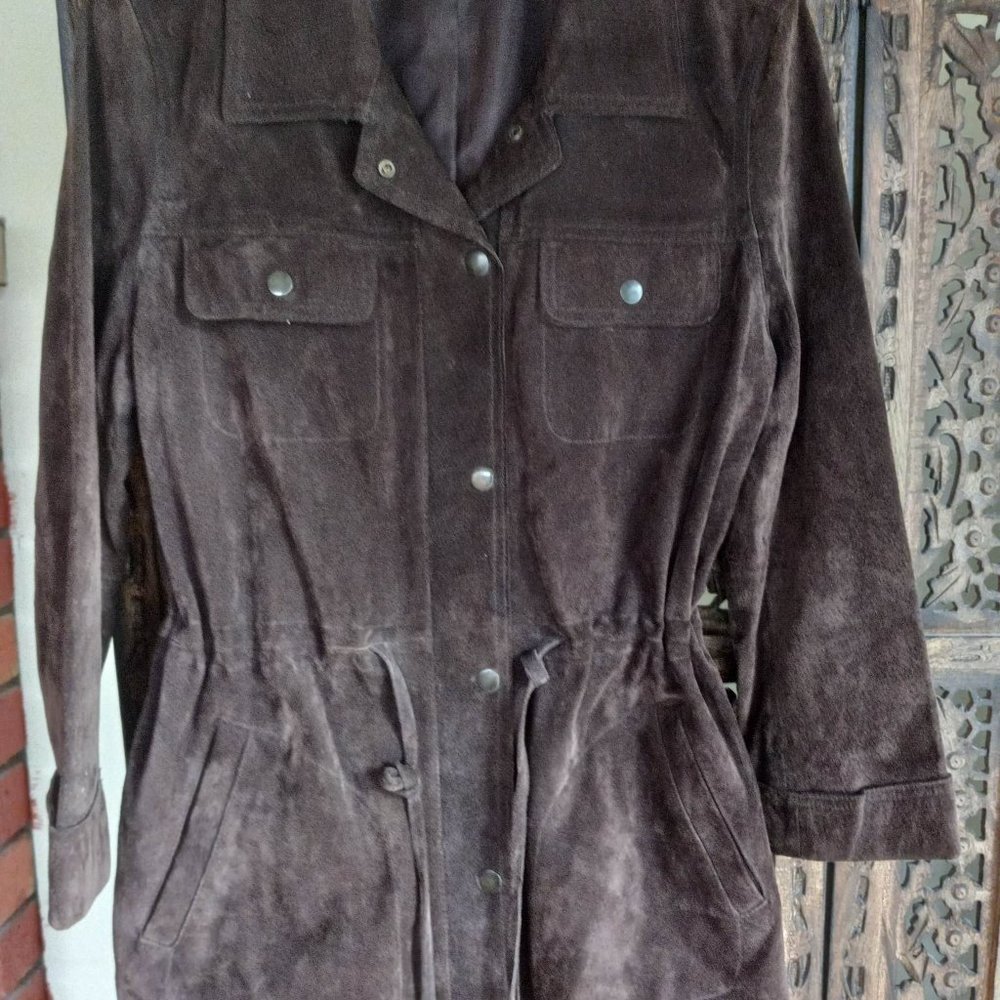 Liz Claiborn suede trench jacket Medium size